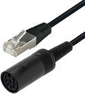 Verloopkabel PL8  8 polig Din [female] - RJ45 0,15 mtr.