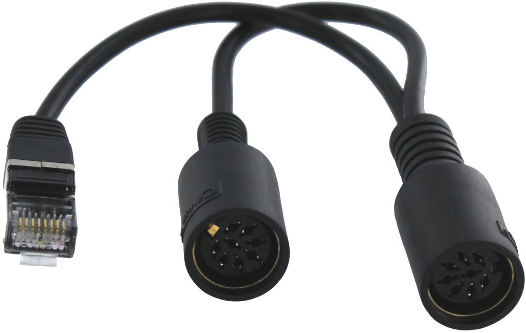 Verloopkabel PL8  RJ45 - 2x8 polig Din [female]