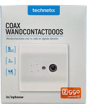 Eengats Wandcontactdoos CL50-SGIM-S [ZIGGO geschikt]