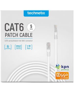 CAT6 aansluitkabel wit 5 mtr.