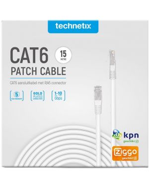 CAT6 aansluitkabel wit 15 mtr.