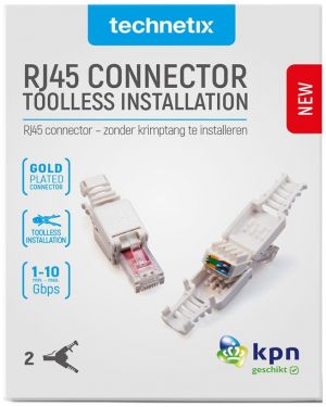 Set van 2 doe-het-zelf-RJ45 connectoren voor CAT6