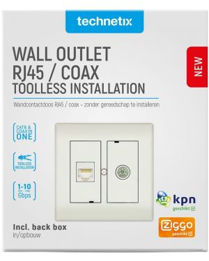 Wandcontactdoos in- opbouw Coax/RJ45 [CLICK-50]