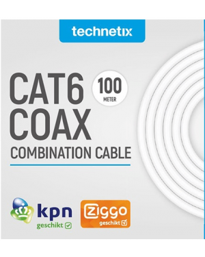 Cat 6 en coax in één compacte kabel 100 mtr.