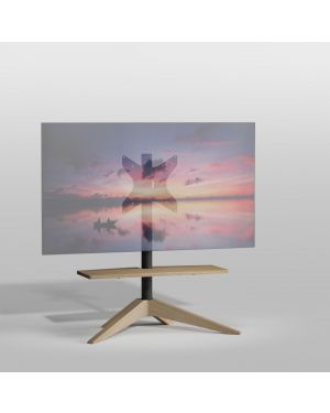 Vloerstandaard CROSS hout/zwart 100 cm VESA 300x300