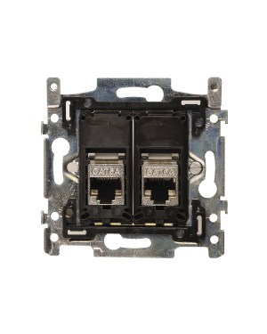 ONL - IDC 1000M2 BE - Data wandcontactdoos 2x RJ 45 inbouw, Niko compatible