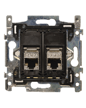 ONL - IDC 1000M2 BE - Data wandcontactdoos 2x RJ 45 inbouw, Niko compatible