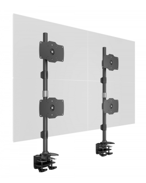 Monitorsteun - VESA Desktopmount Quad Vertical Desk Clamp 24-32''