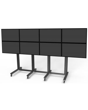Public Video Wall Stand 8-Screens 40-55'' [zwart]