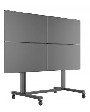 Public Video Wall Stand 4-Screens 40-55'' [zwart]