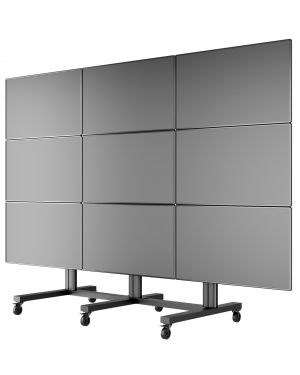 Public Video Wall Stand 9-Screens 40-55'' [zwart]