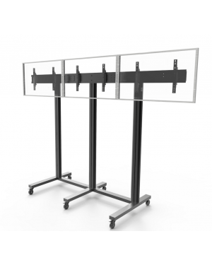 Public Video Wall Stand 3-Screens 40-55'' [zwart]