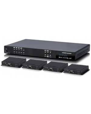 4 x 4 HDMI HDBaseT  LITE-Matrix met AVLC- en Audio-De-Embeddung  + 4x PUV-1710PLRX-AVLC-RX