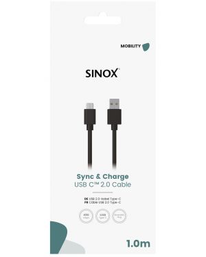 MOBILITY GO - Aansluitkabel USB C (v2.0) - USB A 1 mtr. [zwart]