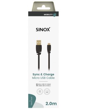 MOBILITY SELECT - USB-A > Micro USB aansluitkabel. 2 mtr. [zwart]