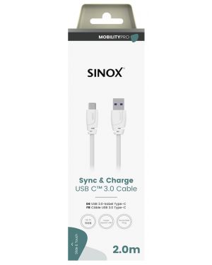 MOBILITY PRO - Aansluitkabel USB C (v3.0) - USB A 2 mtr. [wit]