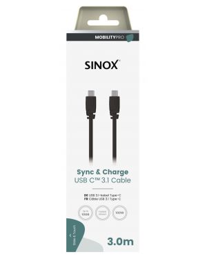 MOBILITY PRO - Aansluitkabel USB-C - USB-C (v3.1) 3 mtr. (zwart)