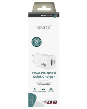 MOBILITY POWER - Lichtnetadapter USB-A+USB-C PD45W