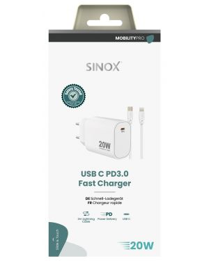 MOBILITY POWER - Lichtnetadapter USB-C > Lightning PD 20W w/C-C, White
