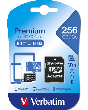 Micro SDXC Card 256 Gb Class 10 incl. adapter