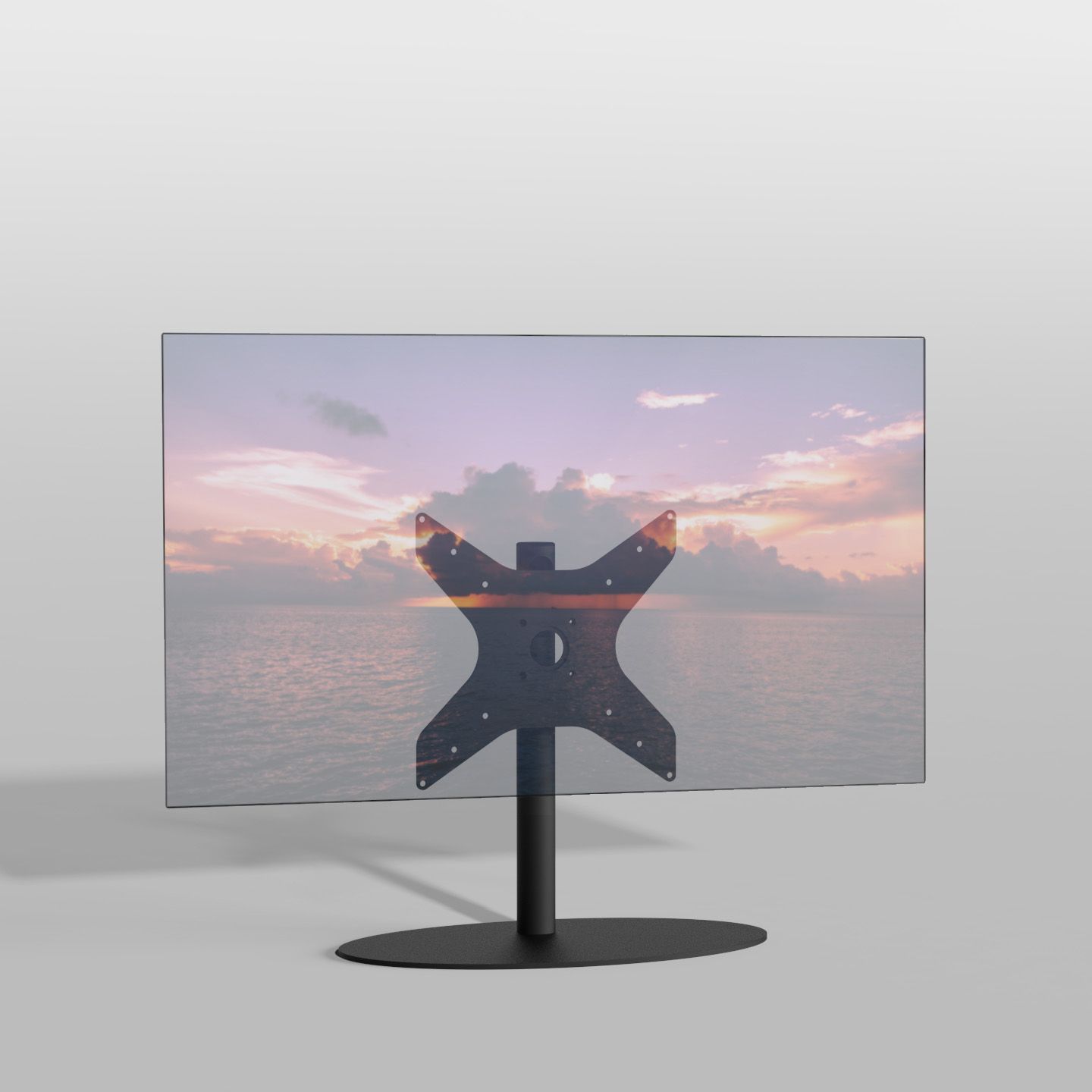 Vloerstandaard ELLIPS zwart 60 cm VESA 400x400