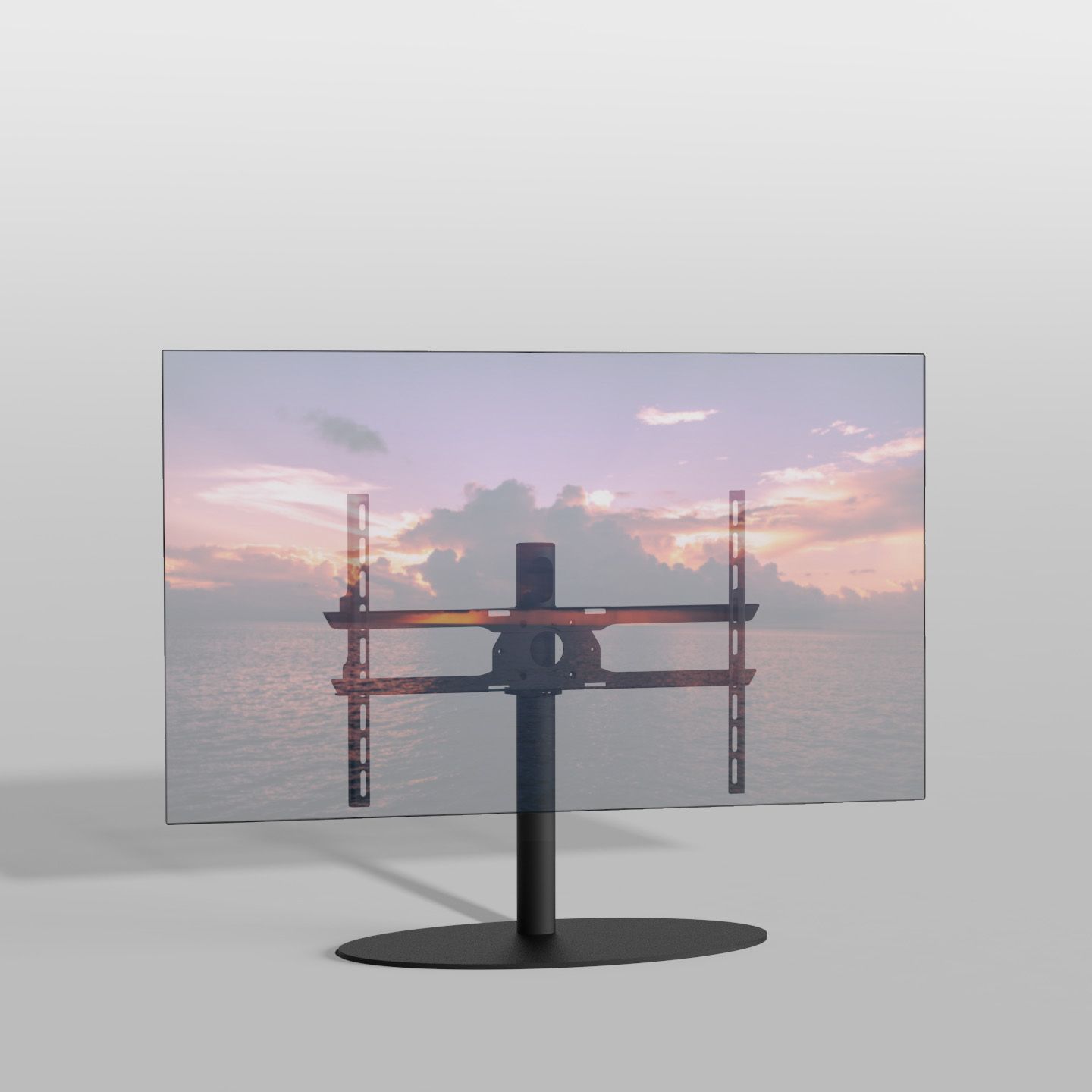 Vloerstandaard ELLIPS zwart 60 cm VESA 600x400