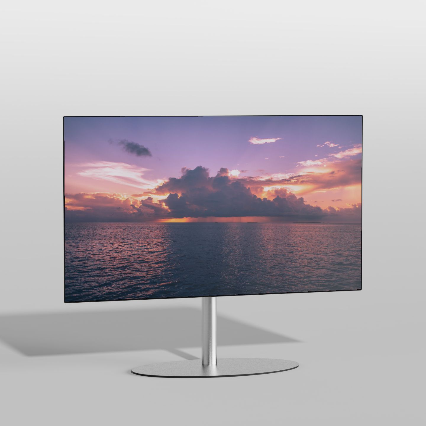Vloerstandaard ELLIPS rvs 60 cm VESA 100x100