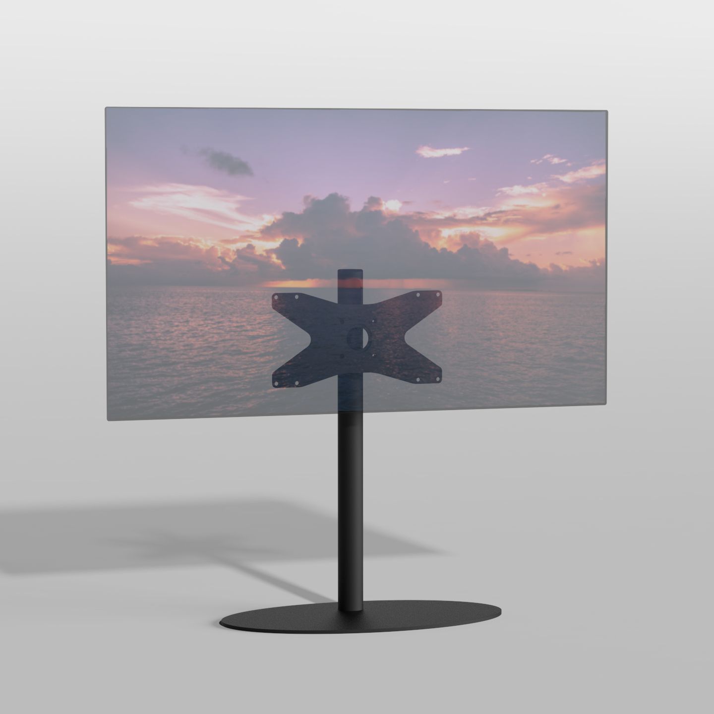 Vloerstandaard ELLIPS zwart 80 cm VESA 400x200