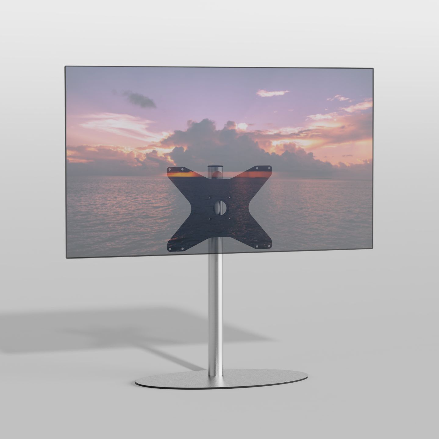 Vloerstandaard ELLIPS rvs 80 cm VESA 400x300