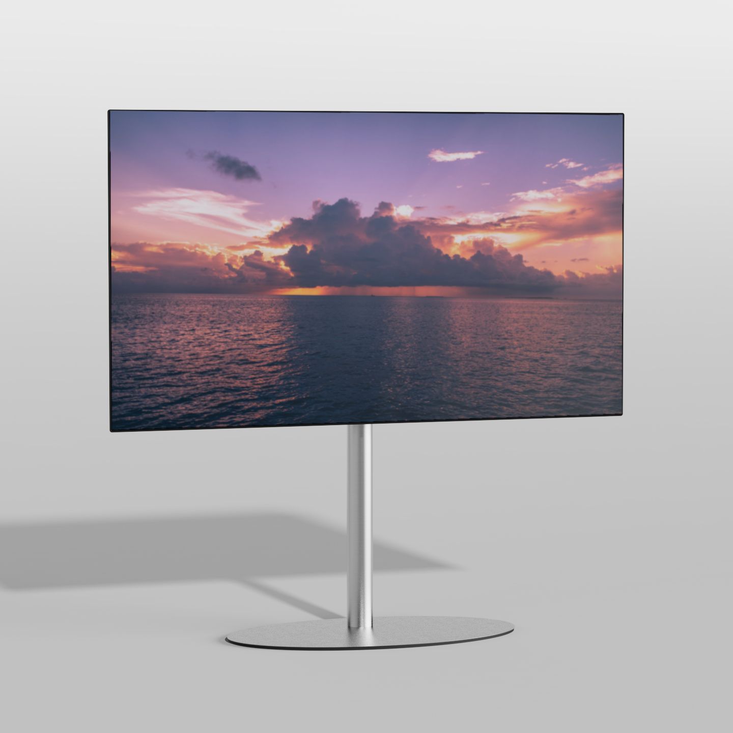 Vloerstandaard ELLIPS rvs 80 cm MULTIFIT VESA 75x75 tot 400x400