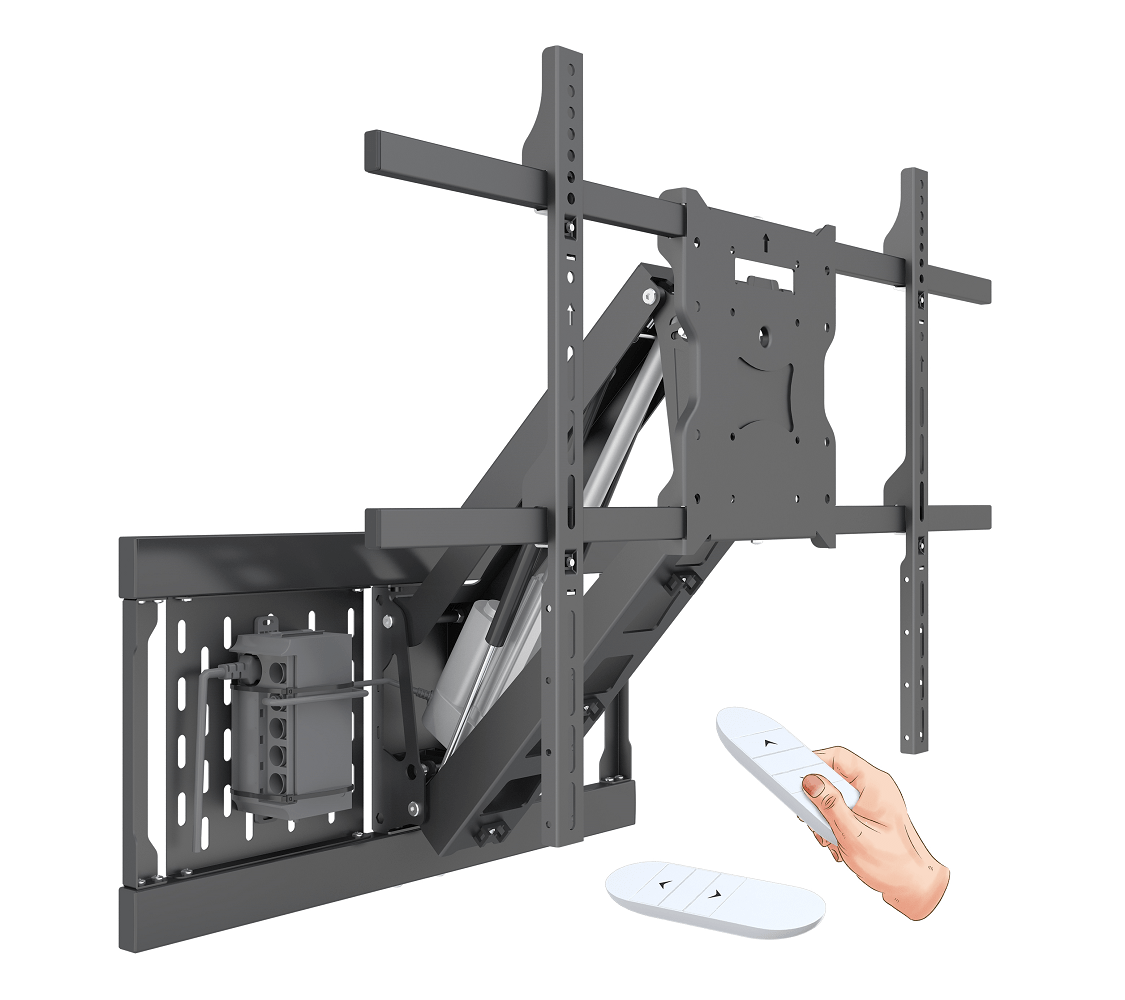 Motorized Wallmount Pull Down Full Motion Flexarm 42-86''