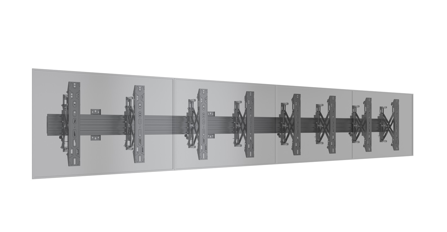 Pro Series - Wallmount Pro MBW4X1U Push In Pop Out [zwart]