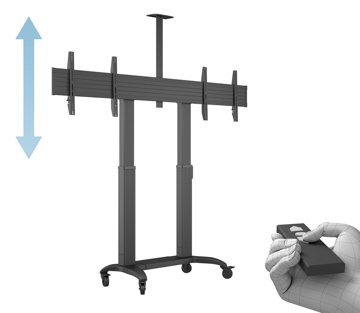 Motorized Public Floorstand Dual Screen 180 HD