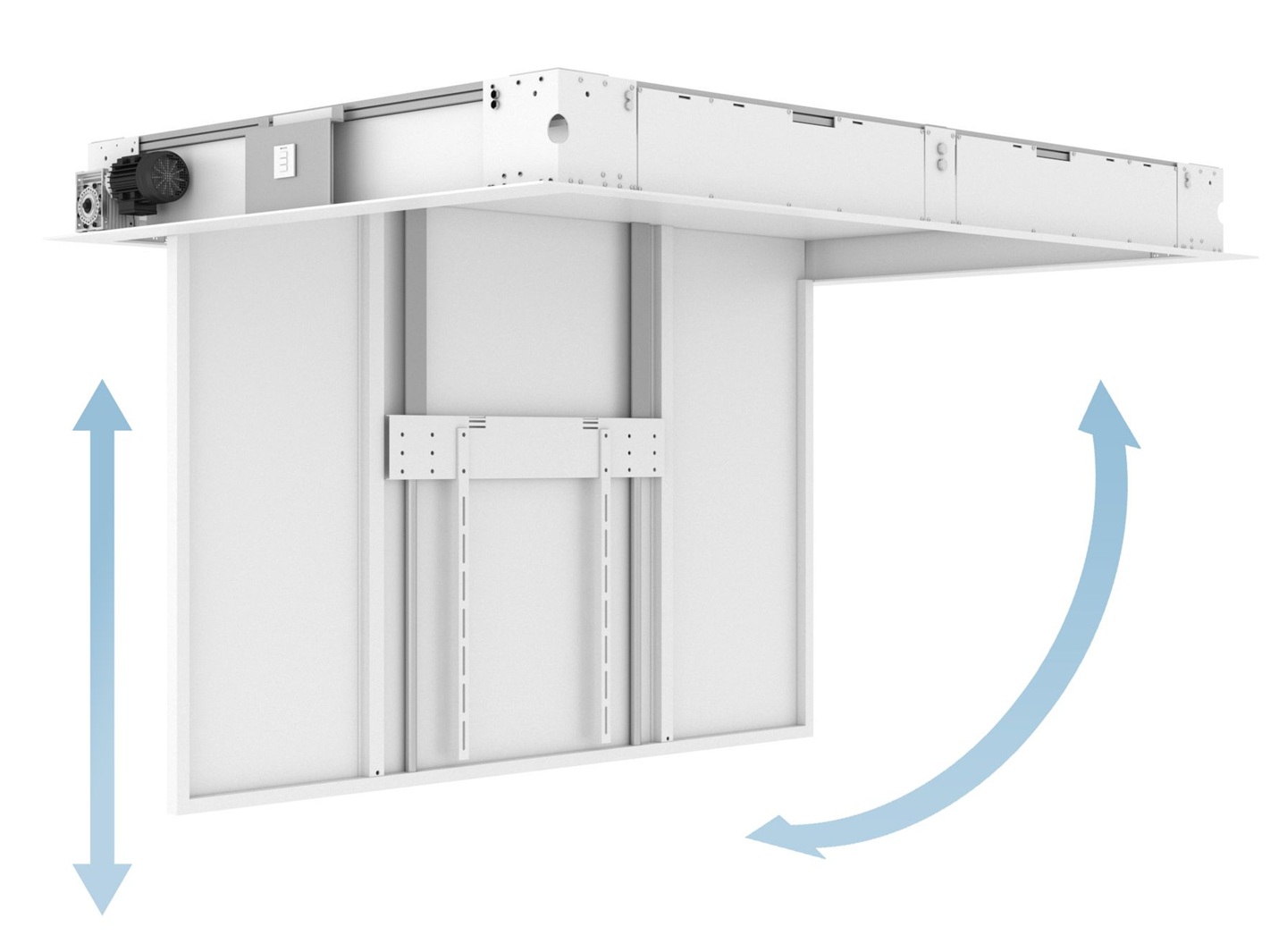 Motorized Ceilingmount Inverted Extensional with lid 65-86''