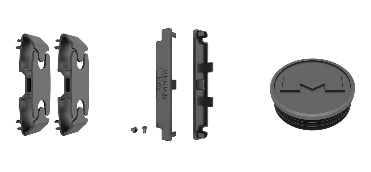 Pro Series - Cable Management Clip 2-pack, 1 Pipe Cover, 2 Side Cover