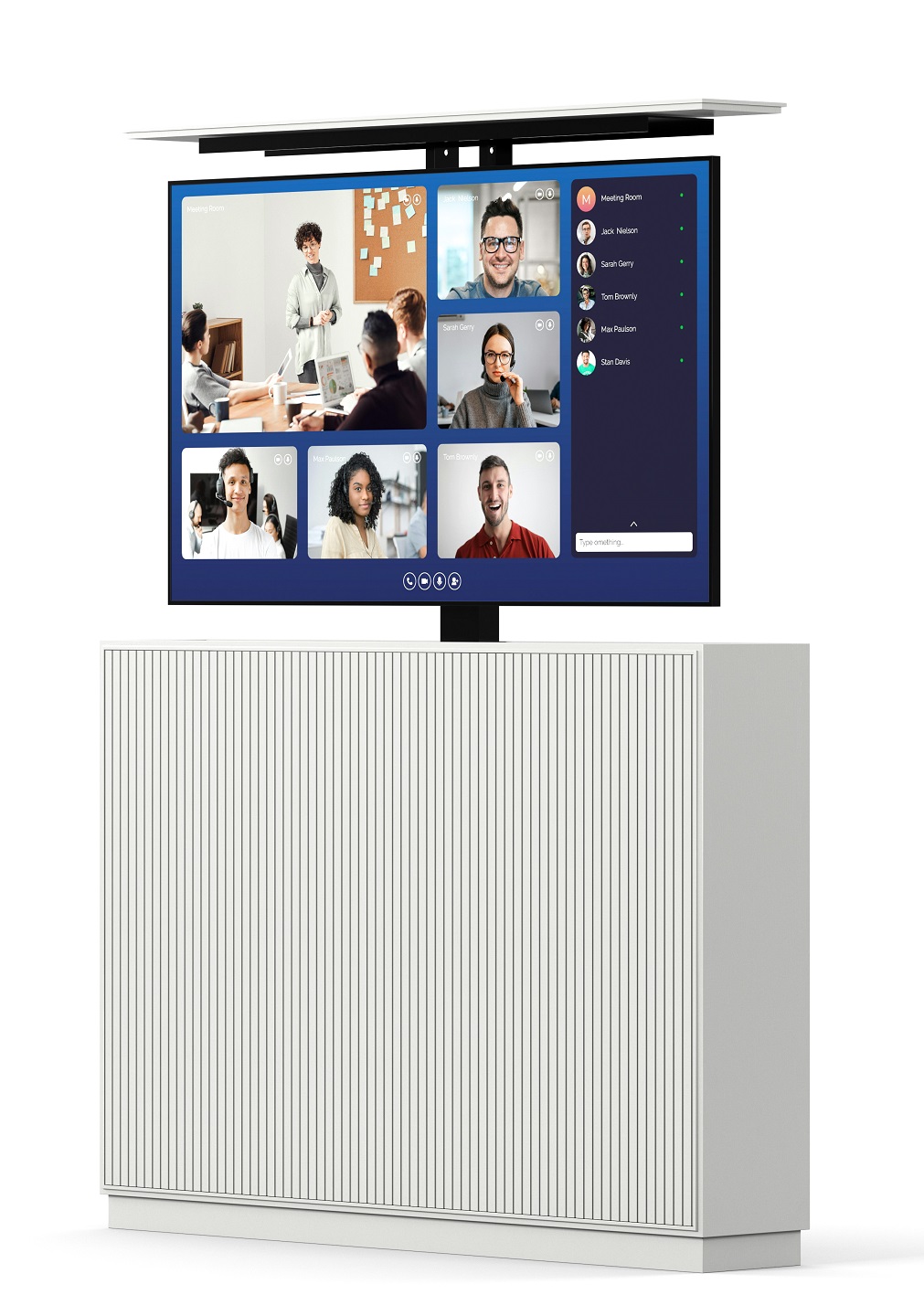 AV Kast met TV-Lift 55'' Slimline [wit]
