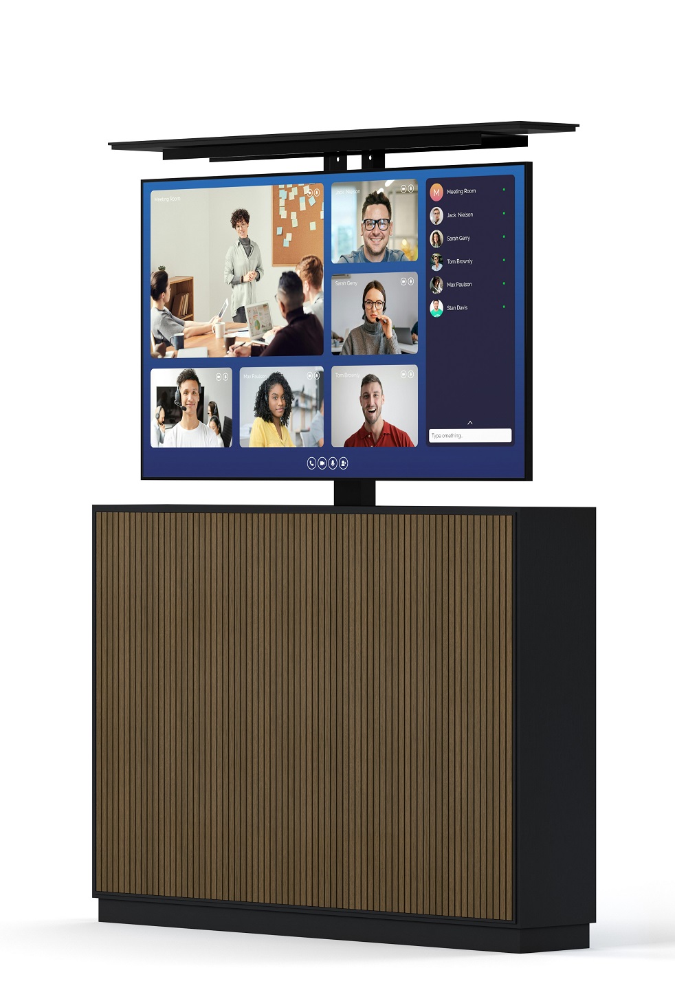 AV Kast met TV-Lift 55'' Slimline [zwart/walnoot]