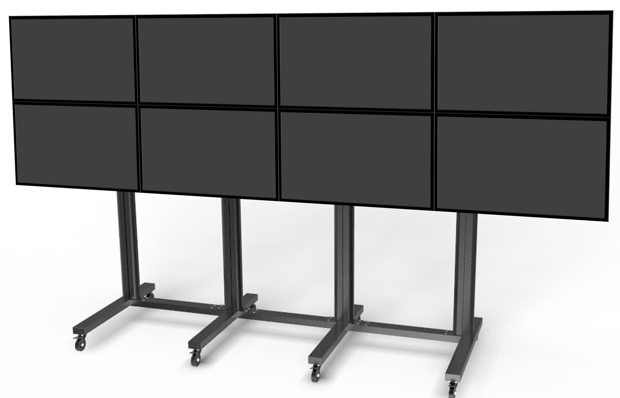 Public Video Wall Stand 8-Screens 40-55'' [zwart]