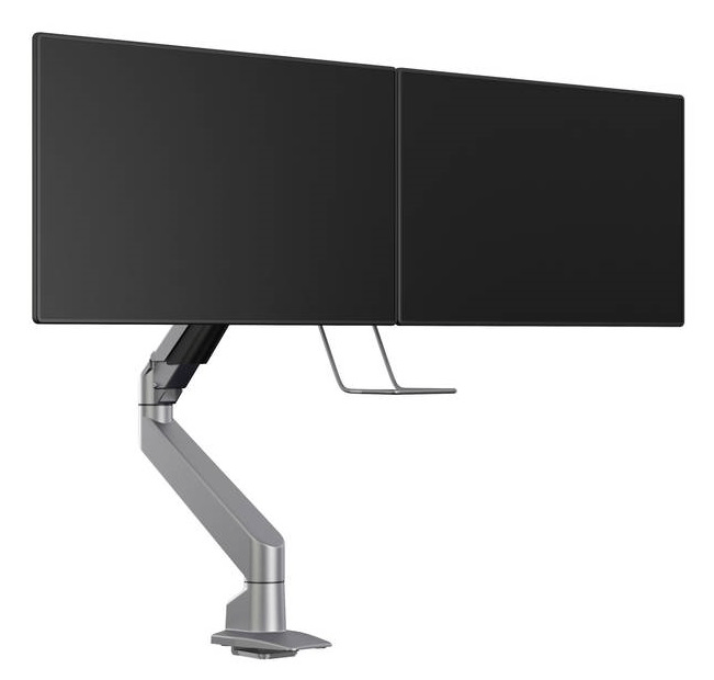 Monitorsteun - VESA Gas Lift Arm Single met Duo-Crossbar [zilver]