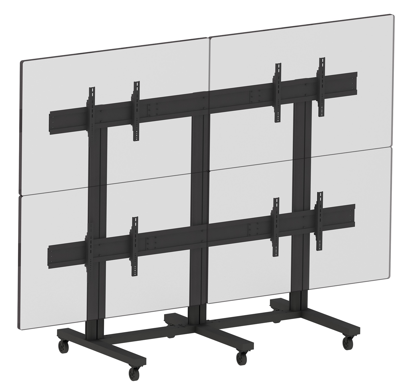 Public Video Wall Stand 4-schermen 65-75 '' [zwart]