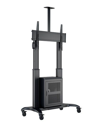 Public Floorstand Dual Pillar 180 HD met AV Cabinet