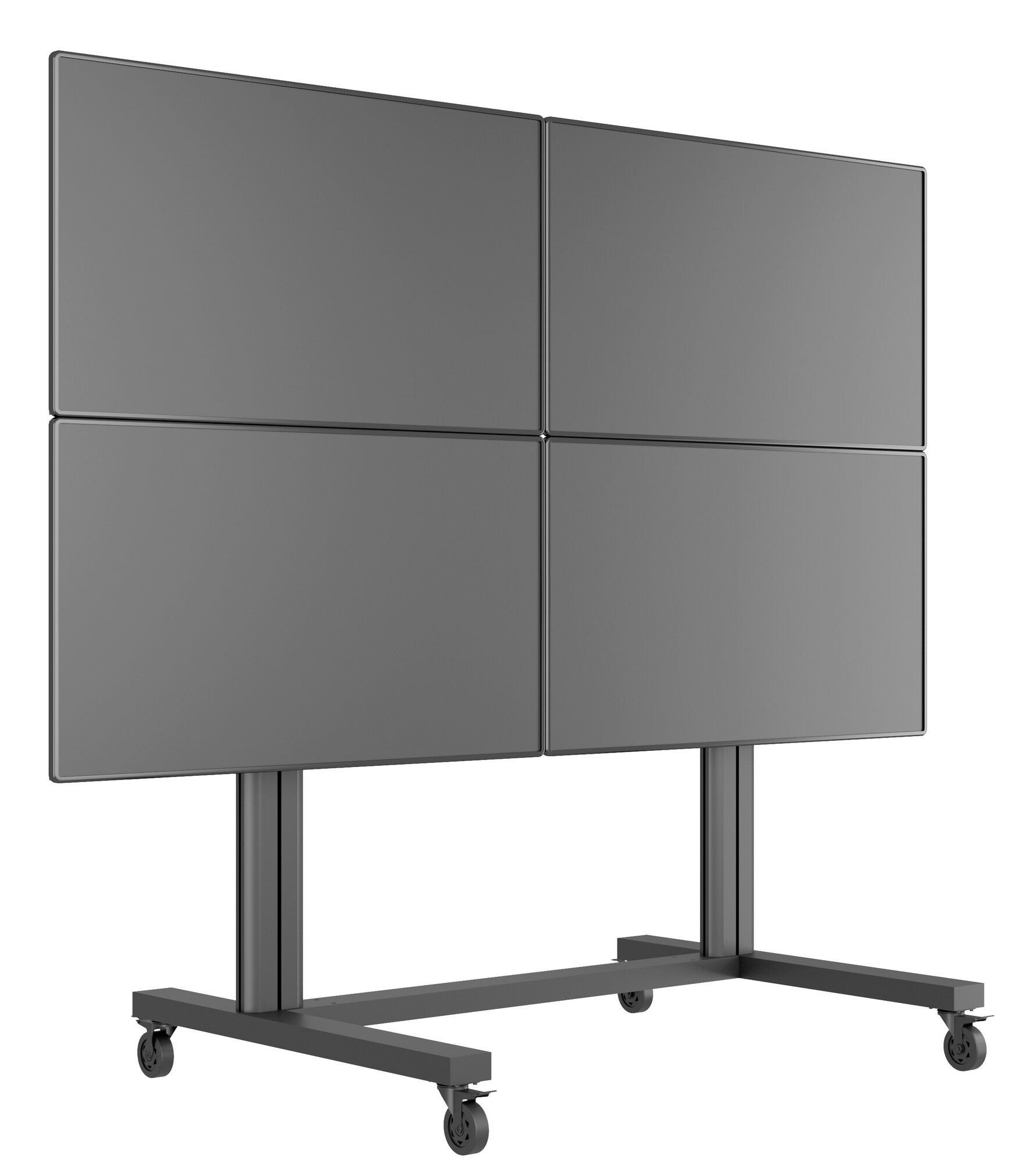 Public Video Wall Stand 4-Screens 40-55'' [zwart]