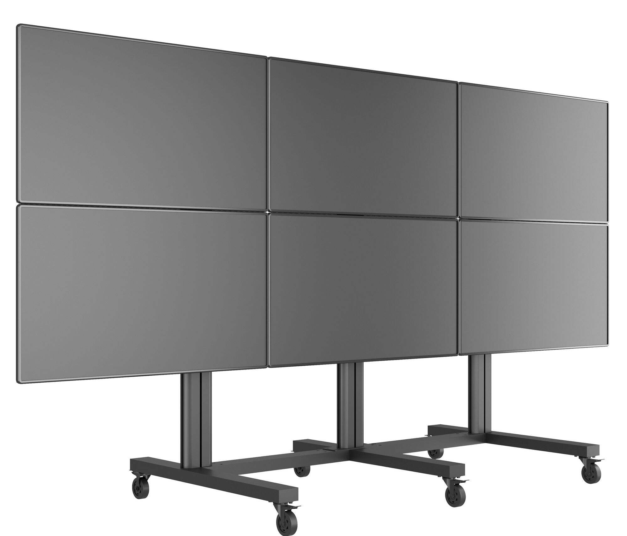 Public Video Wall Stand 6-Screens 40-55'' [zwart]