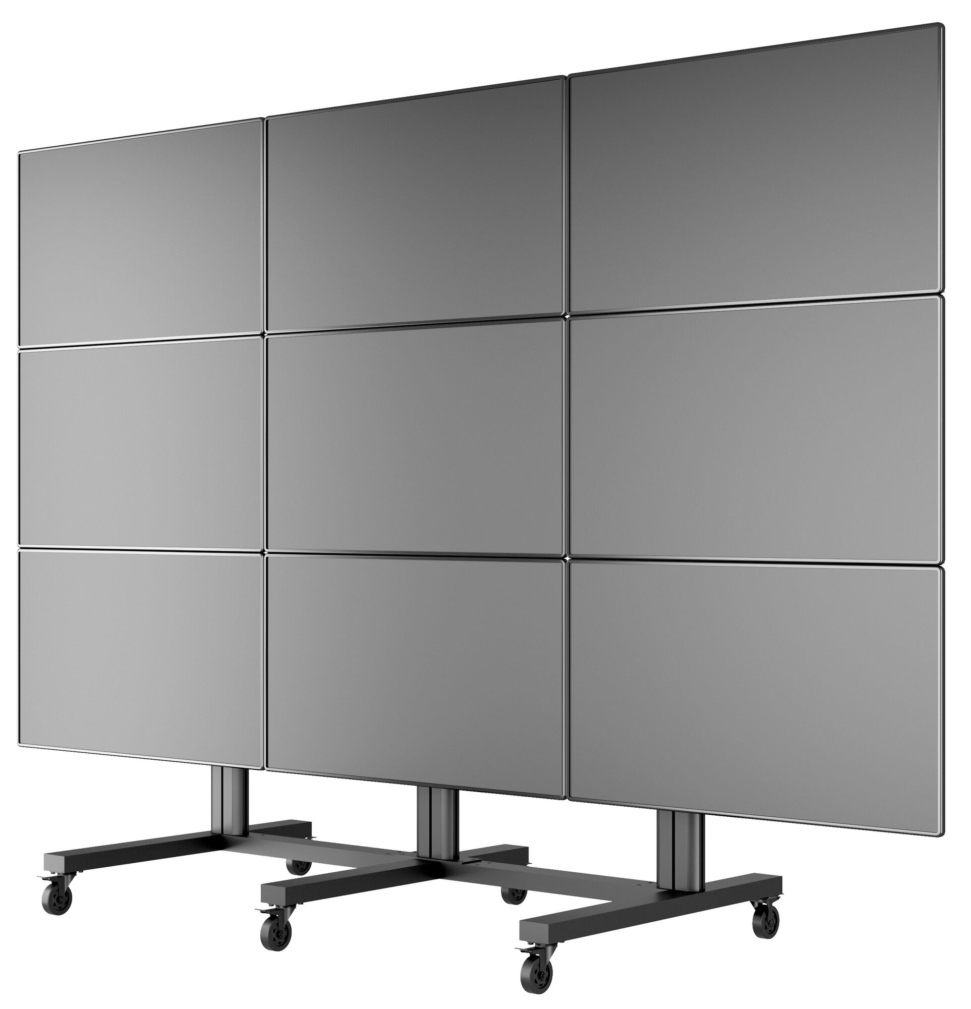 Public Video Wall Stand 9-Screens 40-55'' [zwart]