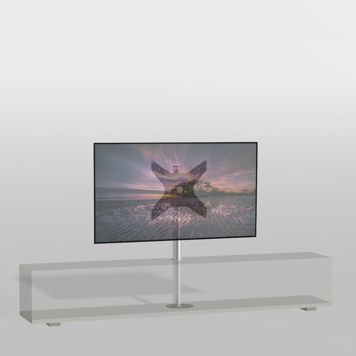 Standaard voor meubel MOUNT rvs 100 cm VESA 400x400