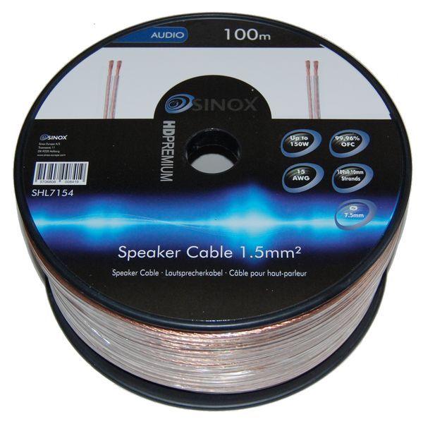 Luidsprekerkabel 2x1,5 [transparant] per 100 mtr.