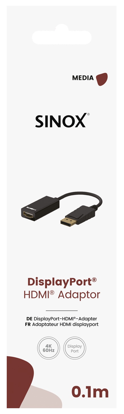 MEDIA GO - Verloopkabel DisplayPort [male] - HDMI Ada [female] 0,1 mtr.