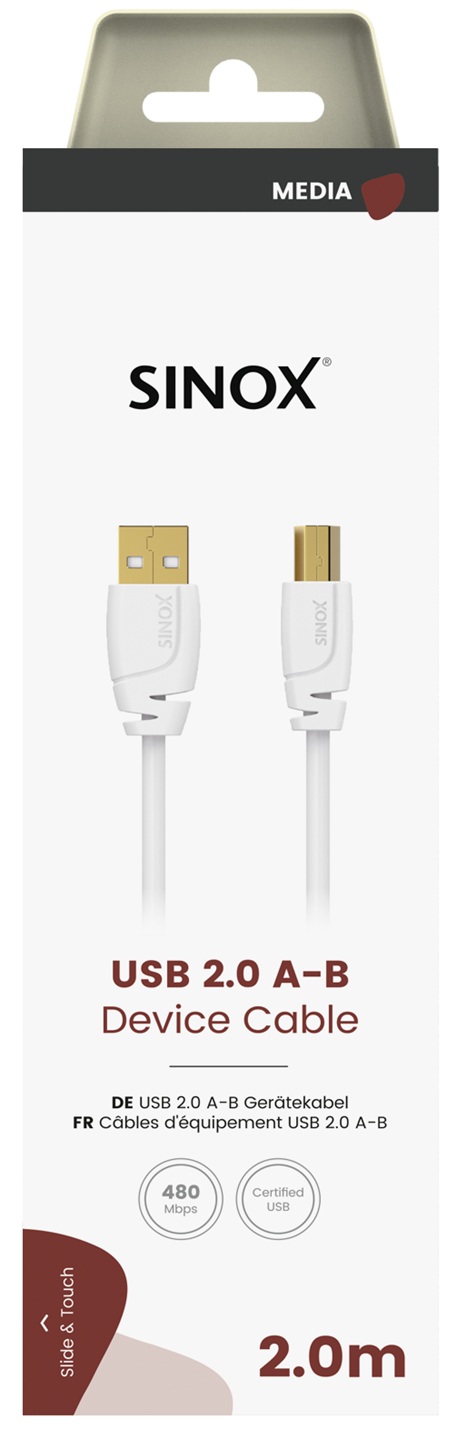 MEDIA SELECT - Aansluitkabel USB-A -USB-B 1,8 mtr.
