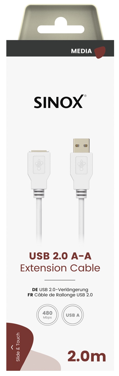 MEDIA SELECT - Verlengkabel USB-A [male] - USB-A [female] 1,8 mtr.