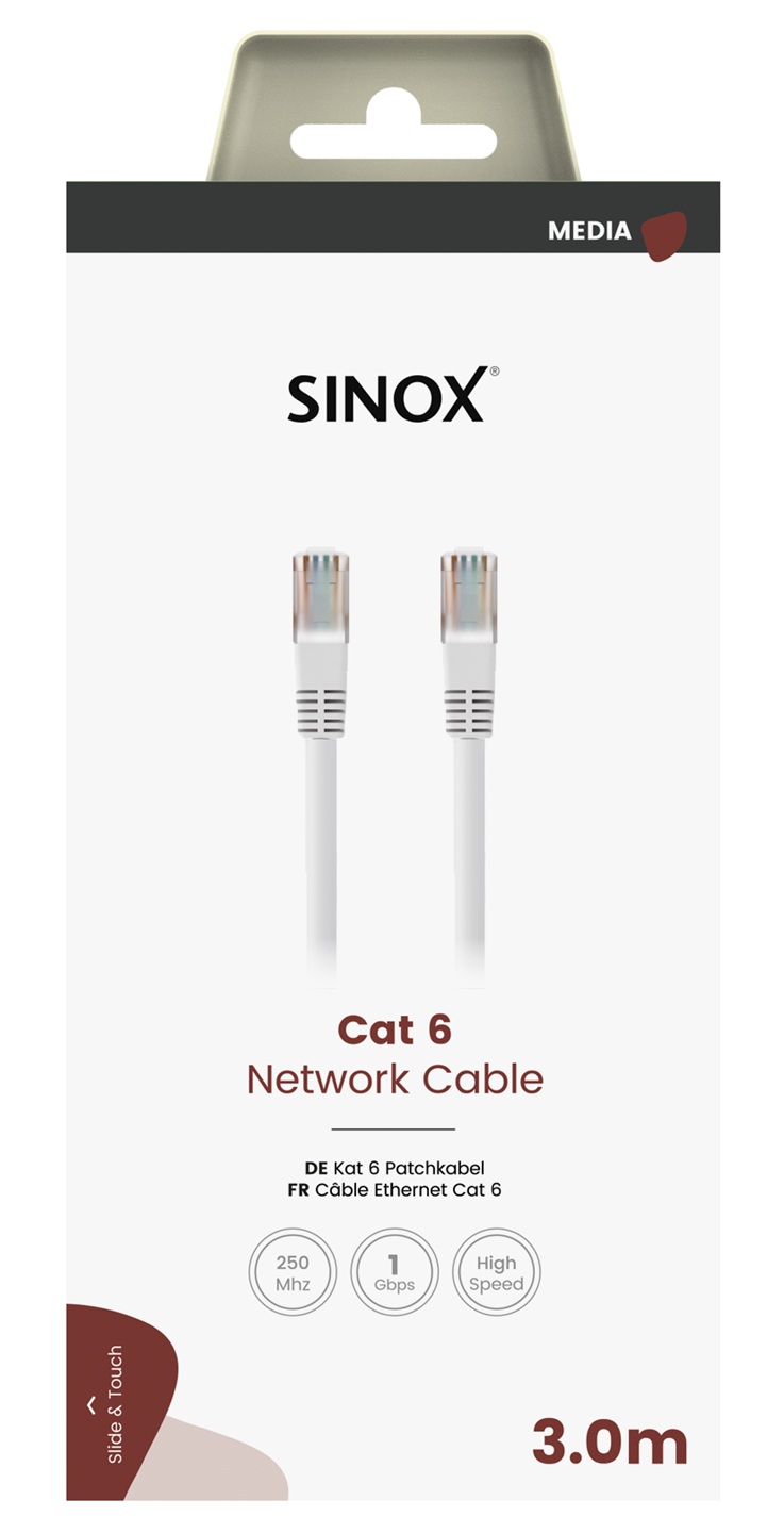 MEDIA SELECT - UTP aansluitkabel CAT6 - 3 mtr.